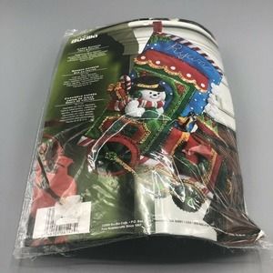 NEW Bucilla Candy Express‎ 18 inch Christmas Felt Stocking Maria Stanziani 86147